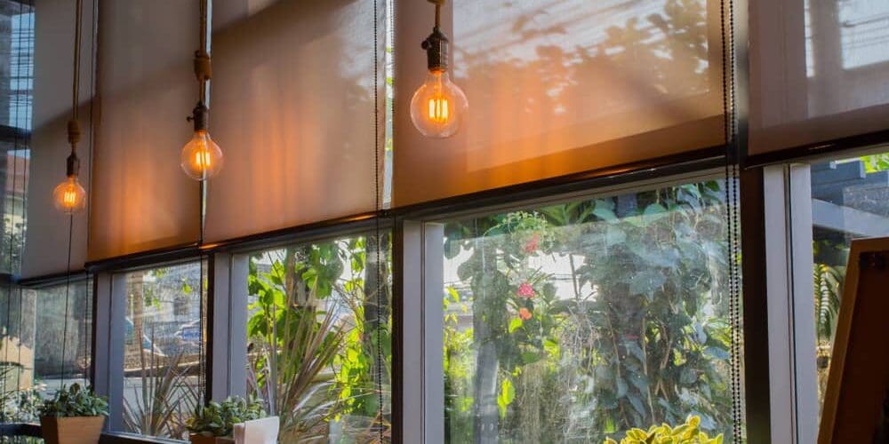 beige-roller-blinds-with-trendy-lights