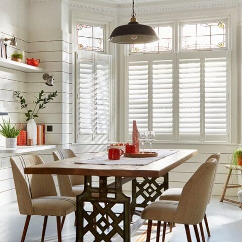 Cafe style shutter, kitchen, cream