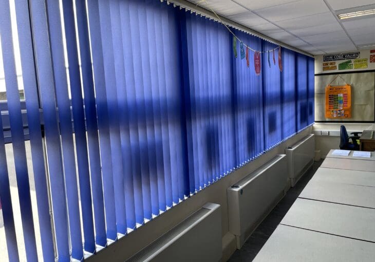 Blue School Blinds Vertical child safe