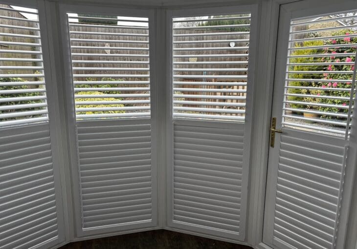 Perfect Fit Shutters in white on patio doors in Morley